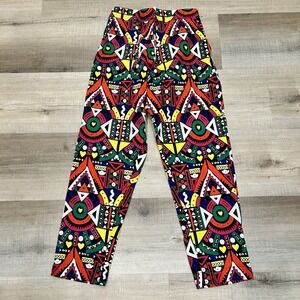 Vintage 80's 90's Funky Print Pants African Ghana Acid Bright Tribal Medium